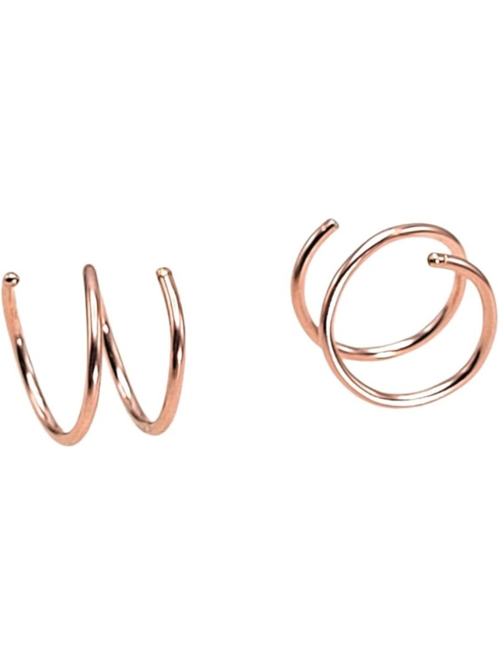 14k Rose Gold Filled Double Twist Hoop Earrings for Cartilage & Single Piercing